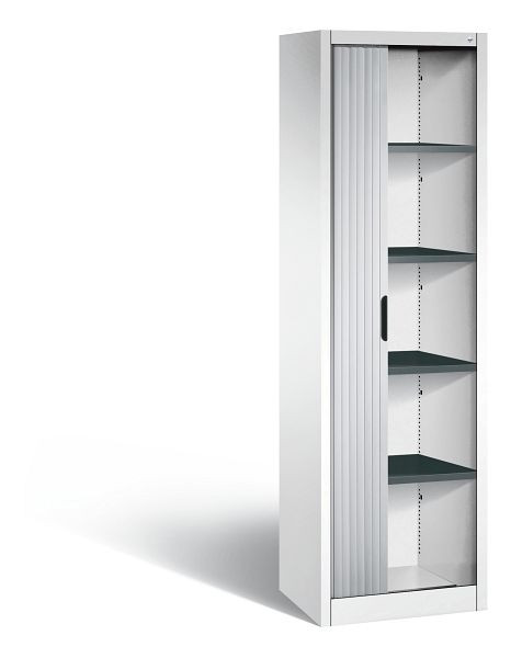 C+P rolluikkast Omnispace, H1980xB600xD420mm, kleur: verkeerswit/wit aluminium, verzonken greep, 5 niveaus, 3200-00R S10100