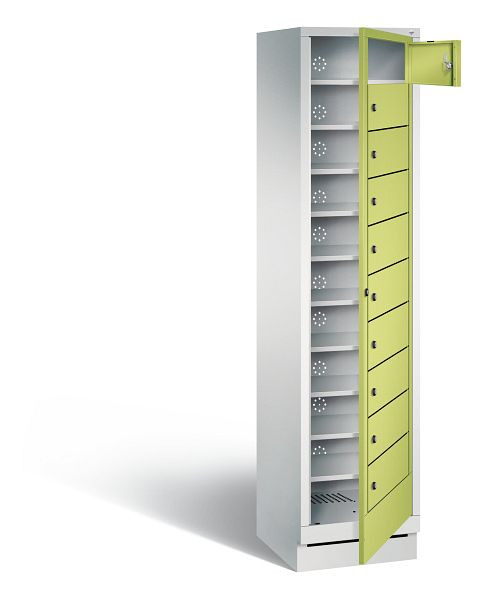C+P wasautomaat Evolo, H1800xB420xD500mm, kleur: lichtgrijs / virid groen, 48160-110 S10061
