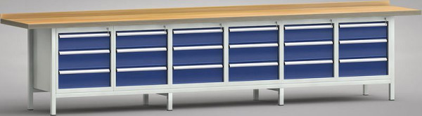 KLW standaard werkbank - 4000 x 700 x 840 mm L x D x H, WS550N-4000M40-E1661