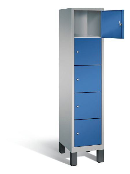 C+P lockerkast Evolo, H1850xW420xD500mm, kleur: wit aluminium / gentiaanblauw, 48010-125 S10062