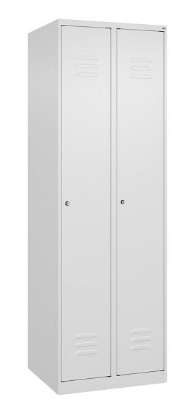 C+P luierkluis Classic PLUS met middenwand, 2 vakken, 1850x600x500mm, 9016/9016, cilindersloten, 080000-20F S10023