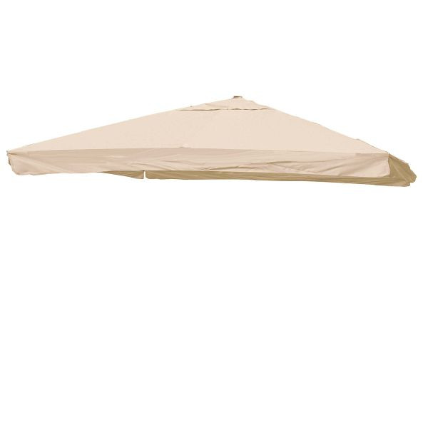 Mendler vervangende hoes voor luxe parasol HWC-A96 met klep, parasolhoes, 3x4m (Ø5m) polyester 4kg, creme, 70130