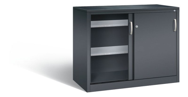 C+P schuifdeurkast Acurado, H1000xB1200xD600mm, kleur: zwart-grijs, beugelgreep, 2066-09 S10082
