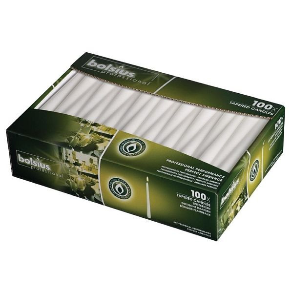 Bolsius kegelkaarsen wit 25,4cm, VE: 100 stuks, P960