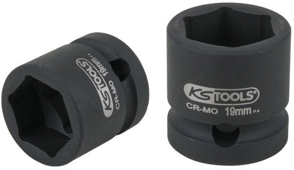 KS Tools 1/2" zeskant-slagdop, extra kort, 19,0 mm, 515.0067