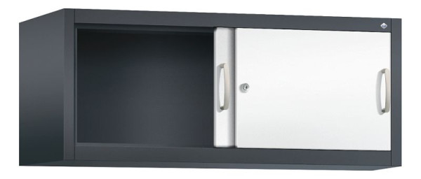 C+P bovenkast Acurado, H500xB1200xD500mm, kleur: zwartgrijs / verkeerswit, beugelgreep, 1 niveau, 2054-00 S10102