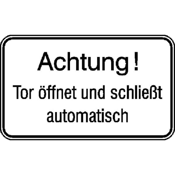 Steen HGS informatiebord, opgelet! Poort opent en sluit automatisch, 250 x 150 mm, 11.5768