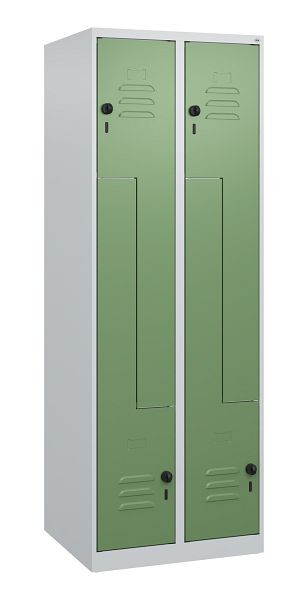 C+P Z-Spind Classic PLUS, 4 Abteile, 1700x600x500mm, 7035/6011, Drehriegel, 0800037-204 S10009