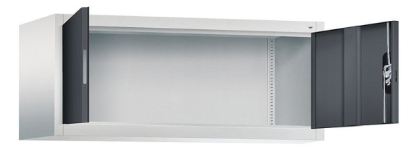 C+P bovenkast Acurado, H500xB1200xD500mm, kleur: lichtgrijs / zwartgrijs, verzonken handgreep, 9484-000 S10183