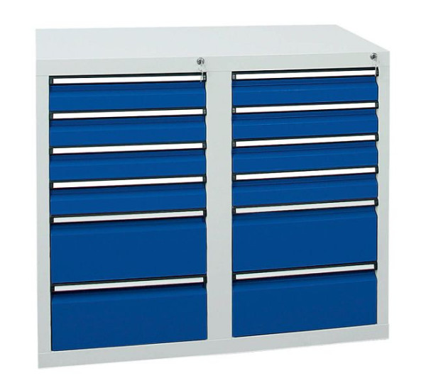 stumpf ladekast serie STS 410, RAL 7035/5010, 12 laden (8x100, 4x200 mm), 7102674