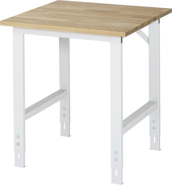 RAU Tom serie werktafel (6030) - in hoogte verstelbaar, massief beuken blad, 750x760-1080x800 mm, 06-625B80-07.12