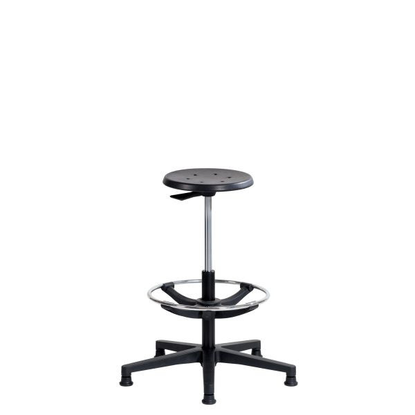 SOFAME werkkruk ERGODYN 2000 met glijders en voetenring, zithoogte 52-78 cm, aluminium onderstel, W050010013