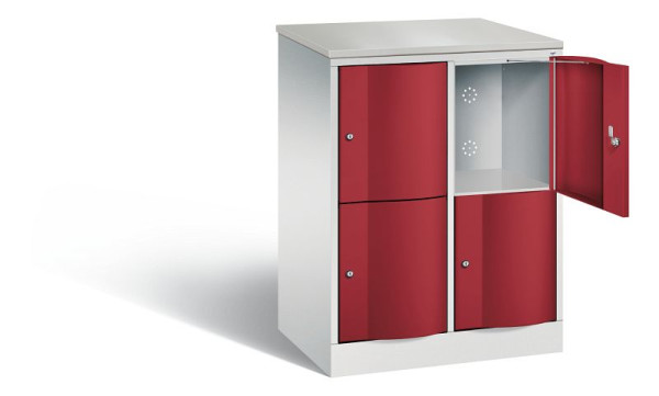 C+P lockerkast Resisto, H1077xW772xD540mm, kleur: lichtgrijs/robijnrood, 8472-272 S10089