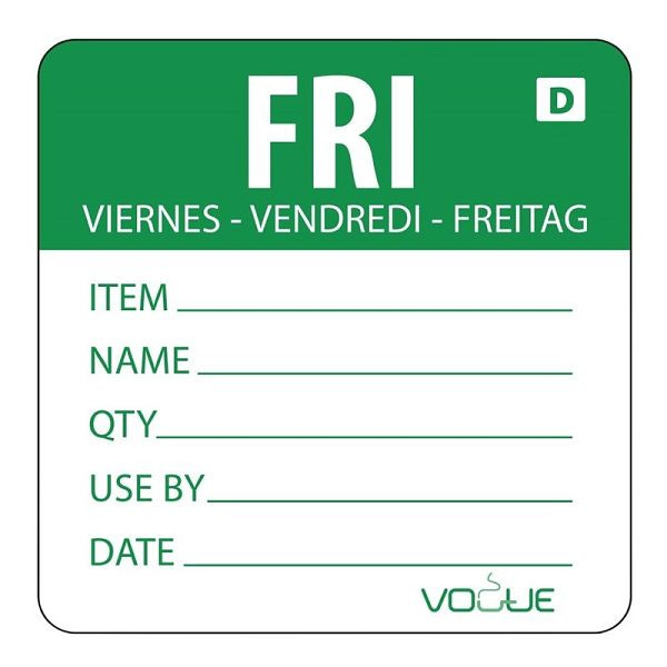 Vogue verwijderbare labels Friday groen, VE: 500 stuks, GH355