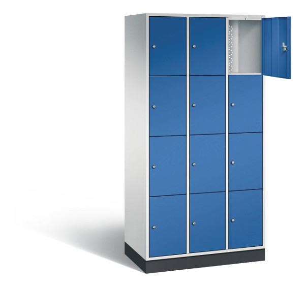 C+P lockerkast Intro, H1950xW920xD490mm, kleur: lichtgrijs / gentiaanblauw, 8470-301 S10008