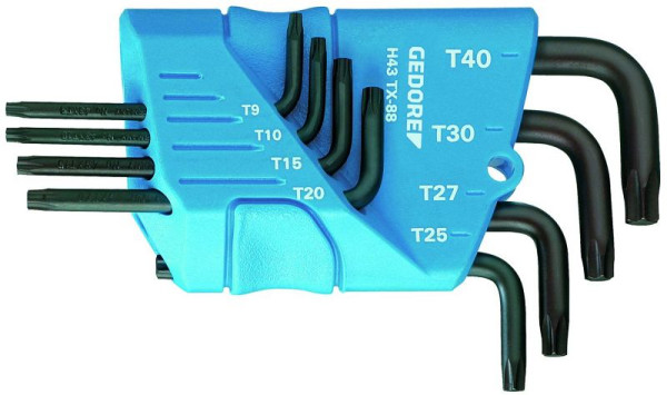 GEDORE H 43 TX-08 haakse schroevendraaierset in houder 8-delig TX T10-T45, 1531433