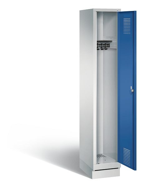 C+P garderobe Evolo, H1800xB320xD500mm, kleur: lichtgrijs / gentiaanblauw, 48020-10 S10029