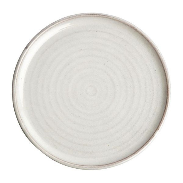 Olympia canvas rond bord met smalle rand wit 26.5cm, VE: 6 stuks, FA331