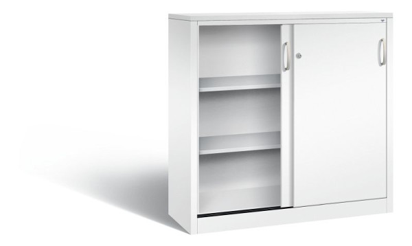 C+P dressoir met schuifdeuren Acurado, H1200xB1200xD400mm, kleur: verkeerswit, beugelgreep, 3 niveaus, 2047-1200 S10353