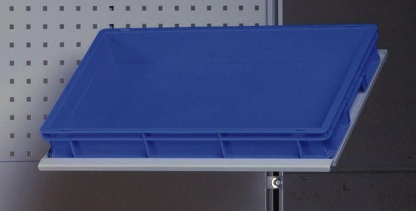 KLW zwenkarm met plank voor opbergboxen (Eurobox 600 x 400 mm) met zwenkarm van aluminium, zilverkleurig, ABC-SA2-TEK6141