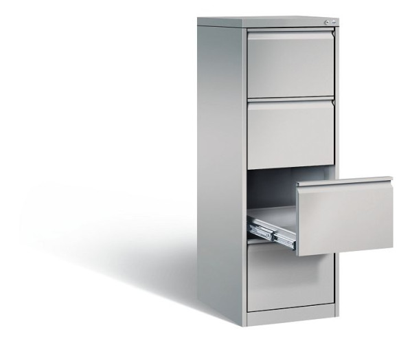 C+P archiefkast Acurado, H1357xB433xD590mm, kleur: wit aluminium, handgreep, 12434-321 S10002