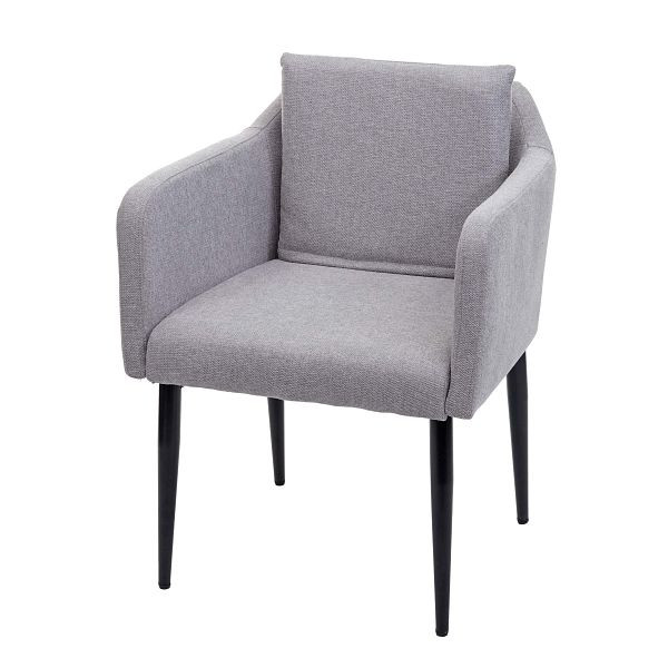 Mendler eetkamerstoel HWC-H93, keukenstoel, fauteuil stoel, stof/textiel lichtgrijs, 74732