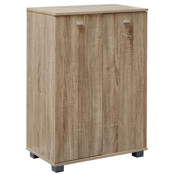Wohnling Design schoenenkast TAJA modern hout Sonoma 12 paar schoenen 4 vakken 2 deuren, WL1.175
