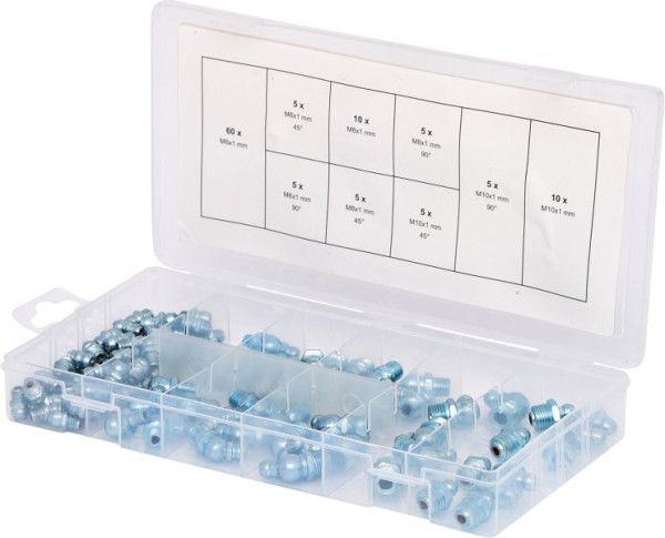 KS Tools assortiment smeernippels, M6-8-10x1,0, 110 stuks, 970.0030