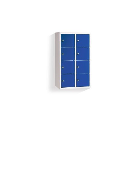 C+P kleine locker Intro, H770xW460xD200mm, kleur: lichtgrijs / gentiaanblauw, 80700-233 S10003