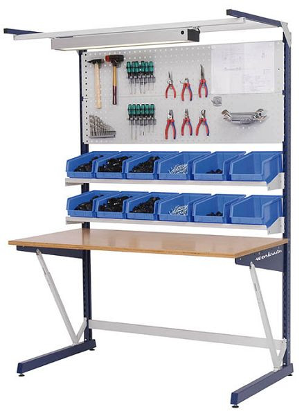 Bedrunka + Hirth werkraster met meerwandige opbouw, 2x geperforeerde wand, 2x plankafmetingen in mm (BxDxH): 1500 x 800 x 2070, 07.999.06