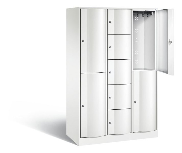 C+P combinatie lockerkast Resisto, H1950xB1148xD540mm, kleur: verkeerswit, 8070-3720 S10037