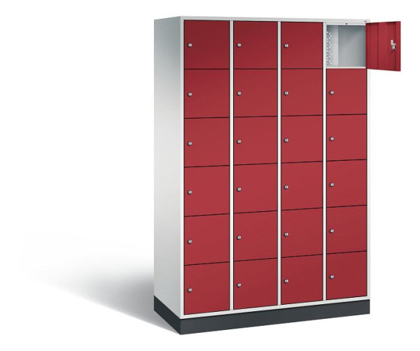 C+P lockerkast Intro, H1950xW1220xD490mm, kleur: lichtgrijs/robijnrood, 8670-401 S10016
