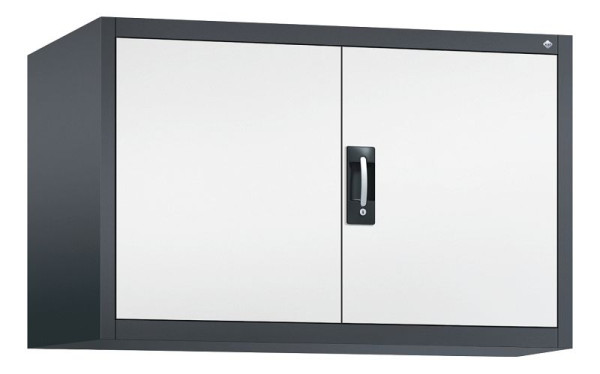 C+P bovenkast Acurado, H790xB1200xD600mm, kleur: zwartgrijs / verkeerswit, verzonken handgreep, 9495-000 S10016