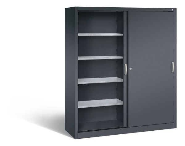 C+P schuifdeurkast Acurado, H1950xB1600xD500mm, kleur: zwart-grijs, beugelgreep, 2159-00 S10122