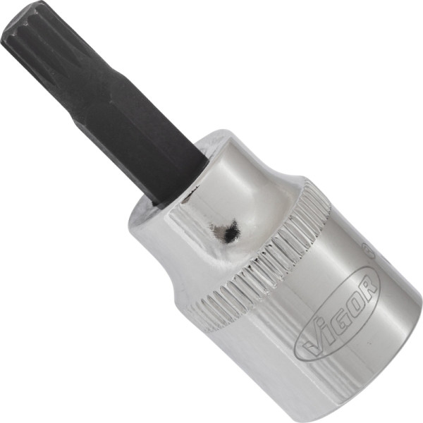 VIGOR-schroevendraaierbit, hol vierkant 10 mm (3/8 inch), inwendig meertands profiel XZN, M6, lengte: 48 mm, voor handbediening, V6107