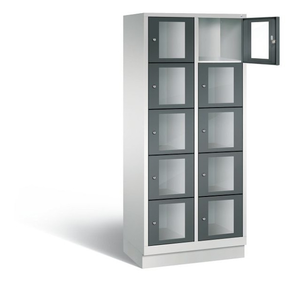C+P lockerkast Classic, H1800xW810xD500mm, kleur: lichtgrijs / antracietgrijs, 8020A225 S10023