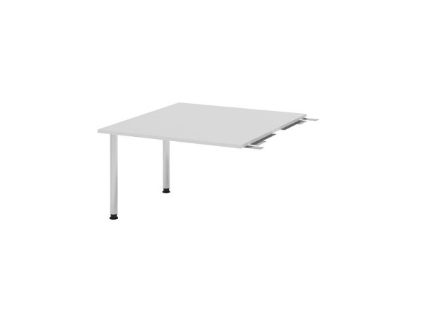 Hammerbacher tussenplaat VKT, kleur tafelblad: grijs, plaat: 1200 x 1300 x 25 mm, ronde buisvoet chroom, werkhoogte: 720 - 740 mm, VKT12C/5/C