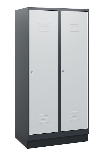 C+P luierkluis Classic PLUS, onderbouw, 2 vakken, 1630x800x500mm, 7016/7035, cilindersloten, 0800205-22 S10028