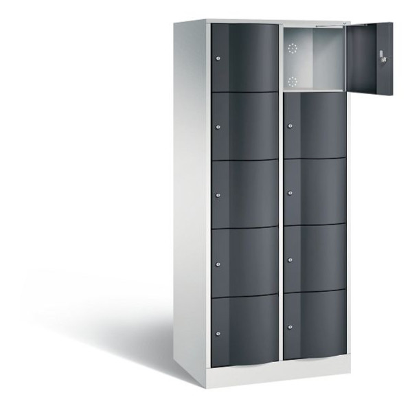 C+P lockerkast Resisto, H1950xW772xD540mm, kleur: lichtgrijs / zwartgrijs, 8570-272 S10681