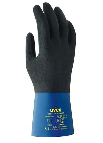 uvex handschoen tegen chemicaliën rubiflex S XG-27B, Cat III, 27cm, maat. 11, VE: 10 paar, 210-294