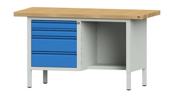 ANKE werkbanken kistwerkbank, model 334 E, 1500 x 700 x 850 mm, RAL 7035/5012, BMP 50 mm, 510.309