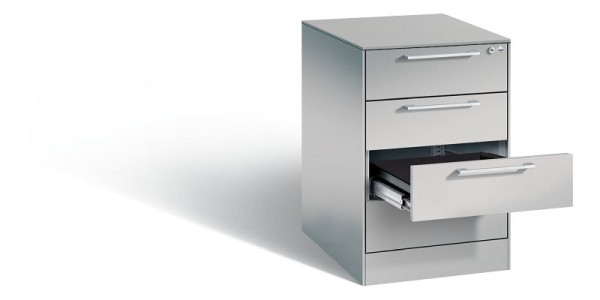 C+P archiefkast Asisto, H710xB440xD600mm, kleur: wit aluminium, beugelgreep, 146275-422 S10026
