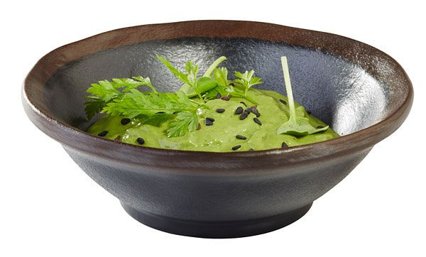APS kom -MARONE-, Ø 11 cm, hoogte: 3,5 cm, melamine, zwart, met bruine rand, 0,13 liter, 84115