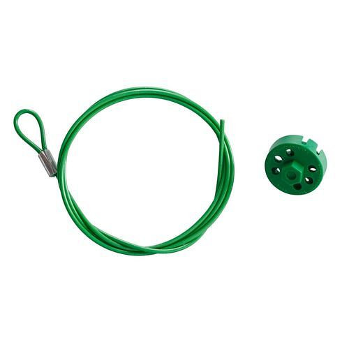 DENIOS kabelvergrendelingssysteem, polypropyleen kabel, lengte 1,5 m, groen, 311975