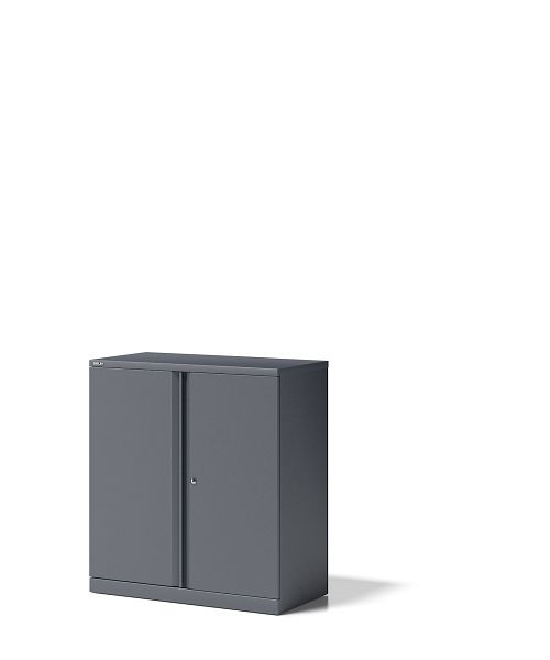 Bisley Essentials draaideurkast, met 1 plank voor 2 ordnerhoogtes, antracietgrijs, YECB09101S634