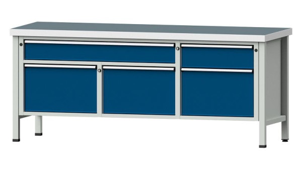 ANKE werkbanken kistwerkbank, model 280 V, 2000 x 700 x 850 mm, RAL 7035/5010, UBP 50 mm, 304.510