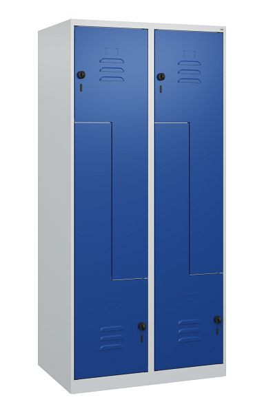 C+P Z-Spind Classic PLUS, 4 Abteile, 1700x800x500mm, 7035/5010, Drehriegel, 0800037-224 S10000