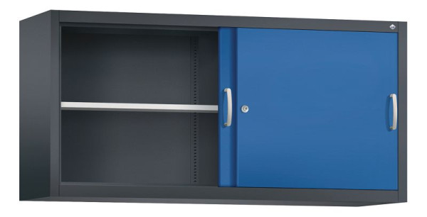 C+P bovenkast Acurado, H790xB1600xD400mm, kleur: zwartgrijs / gentiaanblauw, beugelgreep, 2 niveaus, 2145-00 S10098