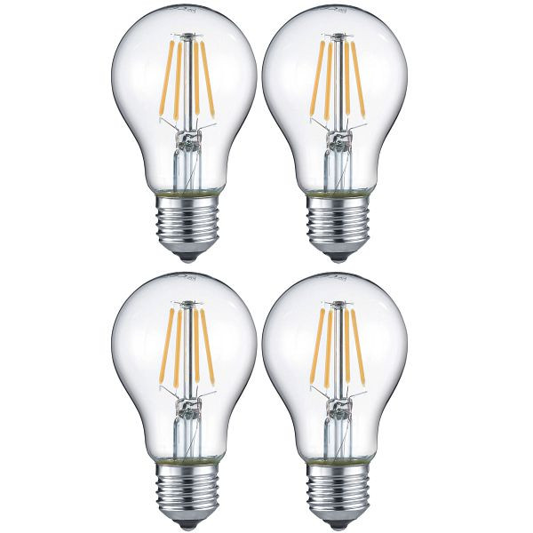 Mendler Trio LED lichtbron RL187, filament gloeilamp, E27 4W EEK E, warm wit, set van 4, 2x65345