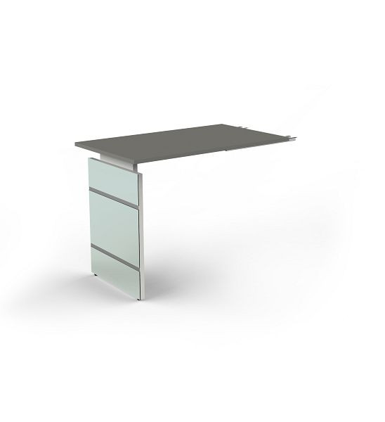 Kerkmann bijzettafel/aanbouwbureau, met zijframe, Lugano, B 1000 x D 800 x H 680-760 mm, grafiet, 11431912